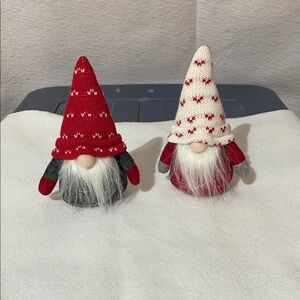 Red and White Gnome Decor Set